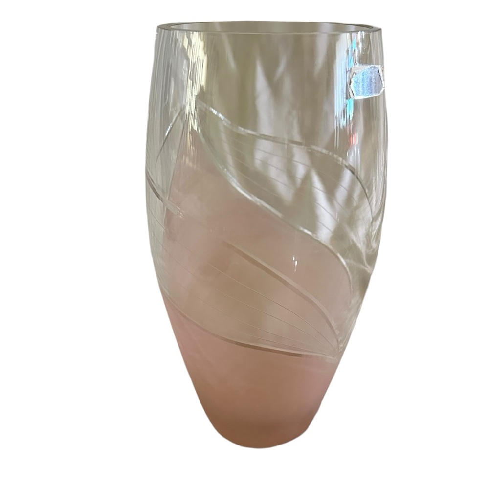 Elegant Pink and Gold Glass Vase